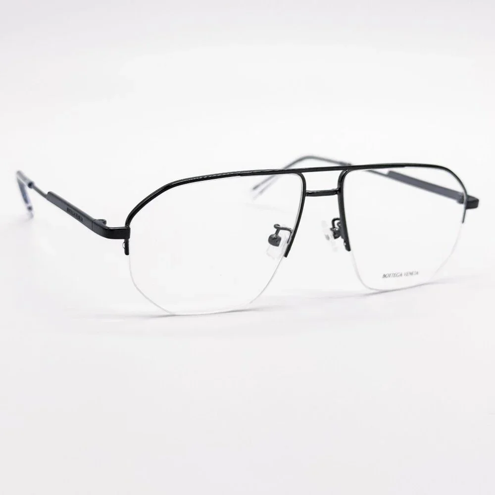 NEW BOTTEGA VENETA EYEGLASSES BV1109O 001 BLACK AVIATOR UNISEX EYEWEAR